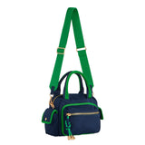 NAVY JET TOP HANDLE SHOULDER BAG