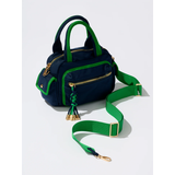 NAVY JET TOP HANDLE SHOULDER BAG