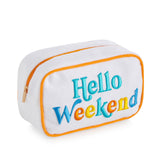 SHIRALEAH CABANA "HELLO WEEKEND" MEDIUM ZIP POUCH