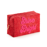RED SHINE BRIGHT ZIP POUCH