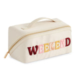 WEEKEND COSMETIC ZIP POUCH, IVORY