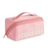 HELLO GORGEOUS BLUSH COSMETIC ZIP POUCH