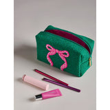GREEN MARA BOW SMALL ZIP POUCH