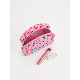 Large Multi Polka Dot Ruffle Zip Pouch