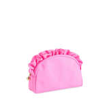 Large Pink Ruffle Zip Pouch