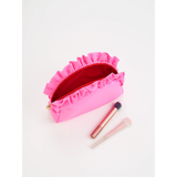 Large Pink Ruffle Zip Pouch