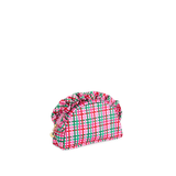 Small Multi Plaid Ruffle Zip Pouch