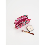 Small Multi Plaid Ruffle Zip Pouch