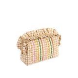 Large Beige Sienna Quilted Zip Pouch
