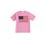 Large Pink Flag Shortsleeve Sweatshirt