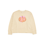Large Cream Gingham Pumpkin Relax Sweatshirt