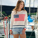 Small American Flag Mesh Sweater