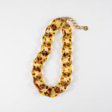 ACRYLIC CHAIN NECKLACE - TORTOISE SHELL