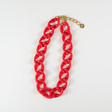ACRYLIC CHAIN NECKLACE - RED