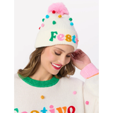 Festive Pom Pom Beanie