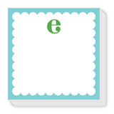 Green and Blue E Scallop Notepad