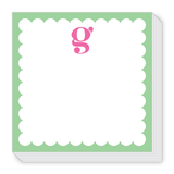 Pink and Green G Scallop Notepad