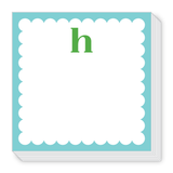 Green and Blue H Scallop Notepad