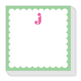 Pink and Green J Scallop Notepad