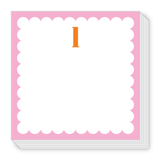 Orange and Pink L Scallop Notepad