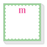 Pink and Green M Scallop Notepad