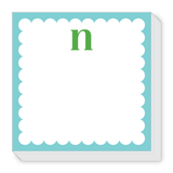 Green and Blue N Scallop Notepad