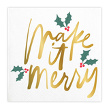MAKE IT MERRY PAPER BEVERAGE NAPKINS