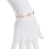 Pink Four Leaf Clover Bracelet