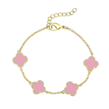 Pink Four Leaf Clover Bracelet