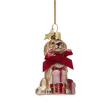 Cockapoo Dog with Candy Cane Ornament