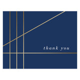 NAVY WITH GOLD LINES BOXED THANK YOU CARDS