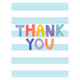 LIGHT BLUE STRIPED THANK YOU BOXED CARDS