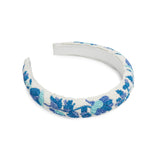 BEADED FLORAL HEADBAND - BLUE