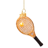 GOLD TENNIS RACKET ORNAMENT