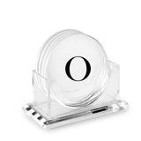 PERSONALIZED ROUND COASTER SET OF 4 WITH HOLDER