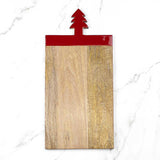 RED CHRISTMAS TREE HANDLE SERVING BOARD