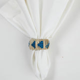 CANE NAPKIN RING - BLUE