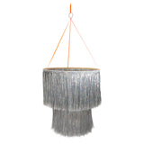 SILVER TINSEL CHANDELIER