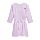 WOMEN'S PERSONALIZED EMBROIDERED SATIN ROBE WITH POCKETS