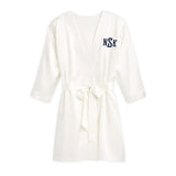 WOMEN'S PERSONALIZED EMBROIDERED SATIN ROBE WITH POCKETS