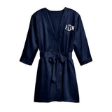 WOMEN'S PERSONALIZED EMBROIDERED SATIN ROBE WITH POCKETS