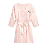 WOMEN'S PERSONALIZED EMBROIDERED SATIN ROBE WITH POCKETS