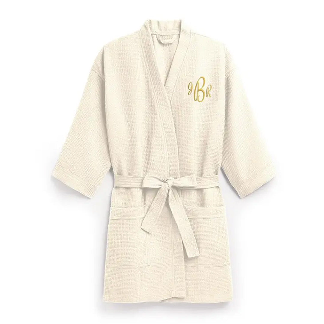 WOMEN'S PERSONALIZED EMBROIDERED WAFFLE KNIT ROBE