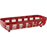 METAL STRAP BASKET RED - RECTANGLE