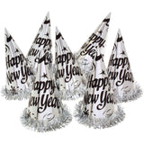 NEW YEAR EVE SILVER FOIL PARTY HAT 1 PC