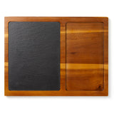 WOOD & SLATE RECTANGLE SERVING BOARD