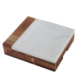 WOODEN MARBLE CHEESE BOARD SET