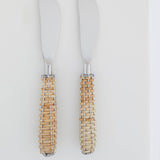 WICKER HANDLE SPREADER SET OF 2