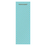 GOLD SWISS DOTS-ROBIN'S EGG BOTTLE GIFT BAG