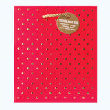 GOLD SWISS DOTS-RED SMALL SQUARE TOTE BAG